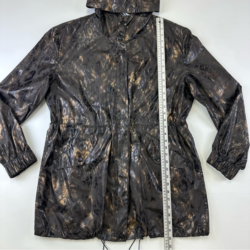 Nikki Jones cheetah hooded rain jacket Womens L-XL
Packable Travel brown bronze - Picture 4 of 14